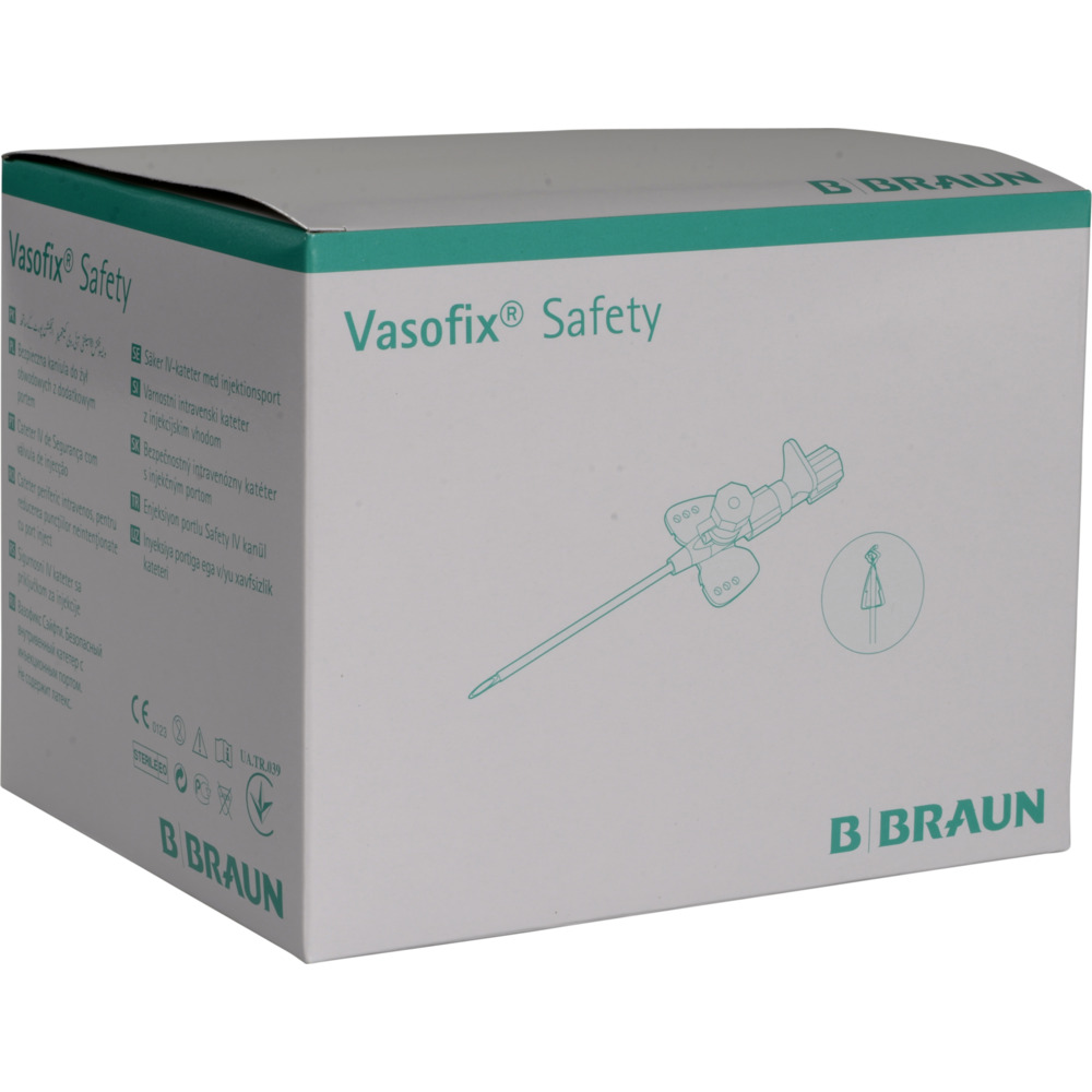 I.V. kanyle, Vasofix Safety, gul, 24G, 0,7x19 mm, steril