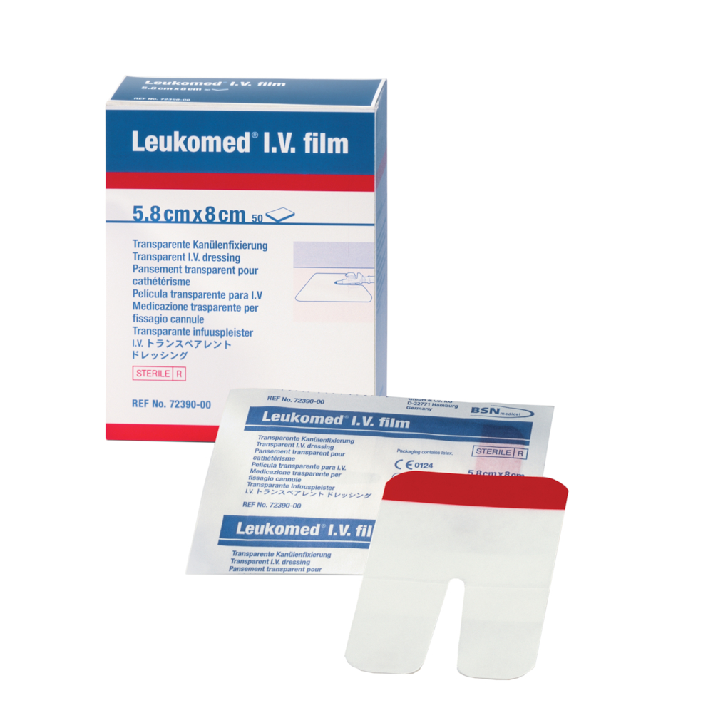 IV-fiksering, Leukomed I.V., 6x8cm, transparent, latexfri, steril