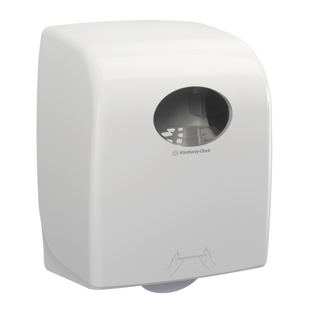 Dispenser, Kimberly-Clark Aquarius, 24,8x29,7x37,4cm, hvid, plast, til håndklæderuller