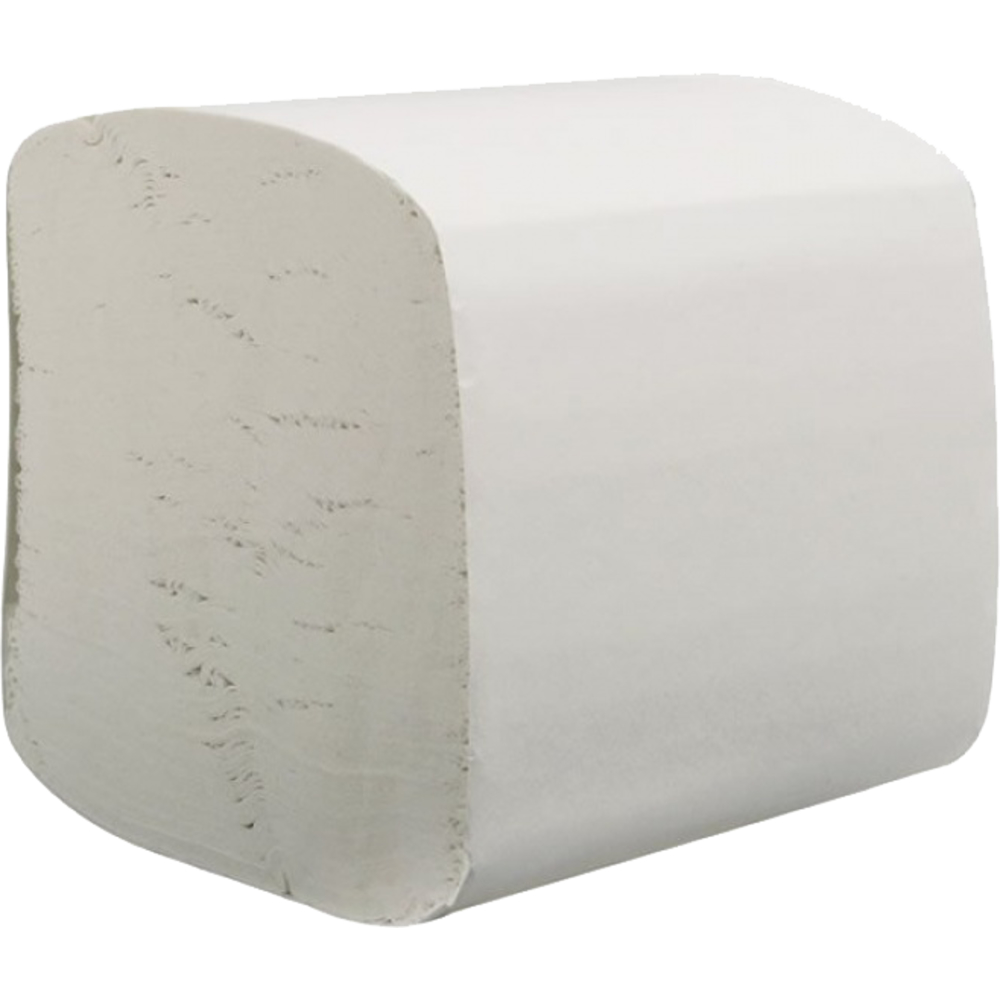 Toiletpapir i ark, Kimberly-Clark Hostess, 2-lags, V-fold, 18,6x11cm, hvid, 100% genbrugspapir