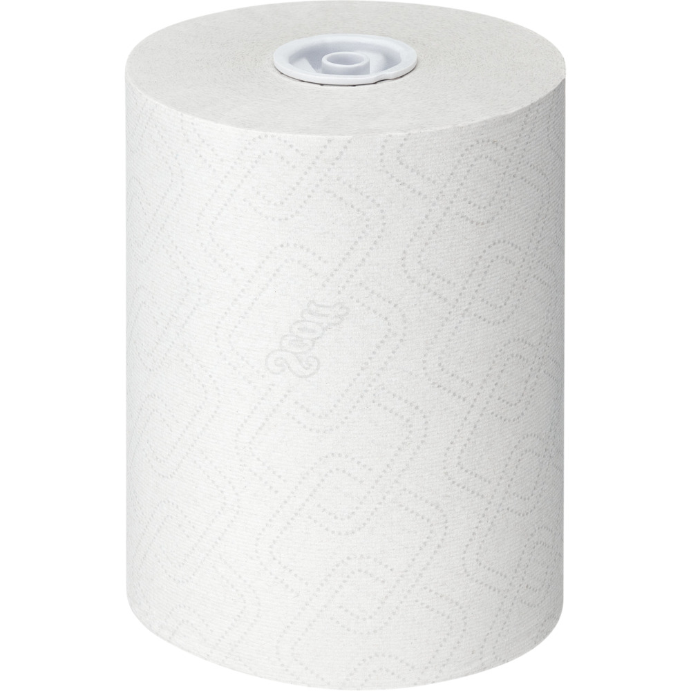 Håndklæderulle, Kimberly-Clark Scott, 1-lags, 190m x 19,8cm, hvid, blandingsfibre, airflex