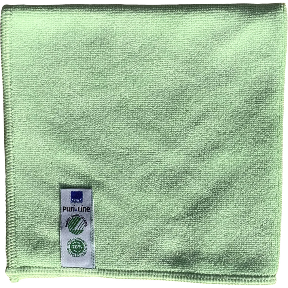 Rengøringsklud, ABENA Puri-Line Soft, 32x32cm, grøn, mikrofiber, 70% genanvendt