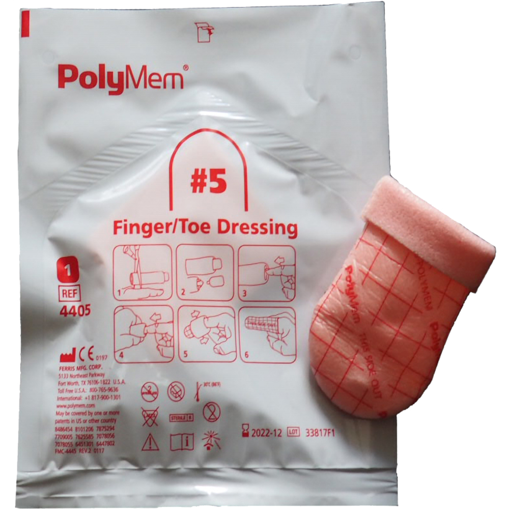Skumbandage, PolyMem, XXL, finger-tå bandage, uden klæber, omfang 8,8cm-9,8cm, steril, engangs