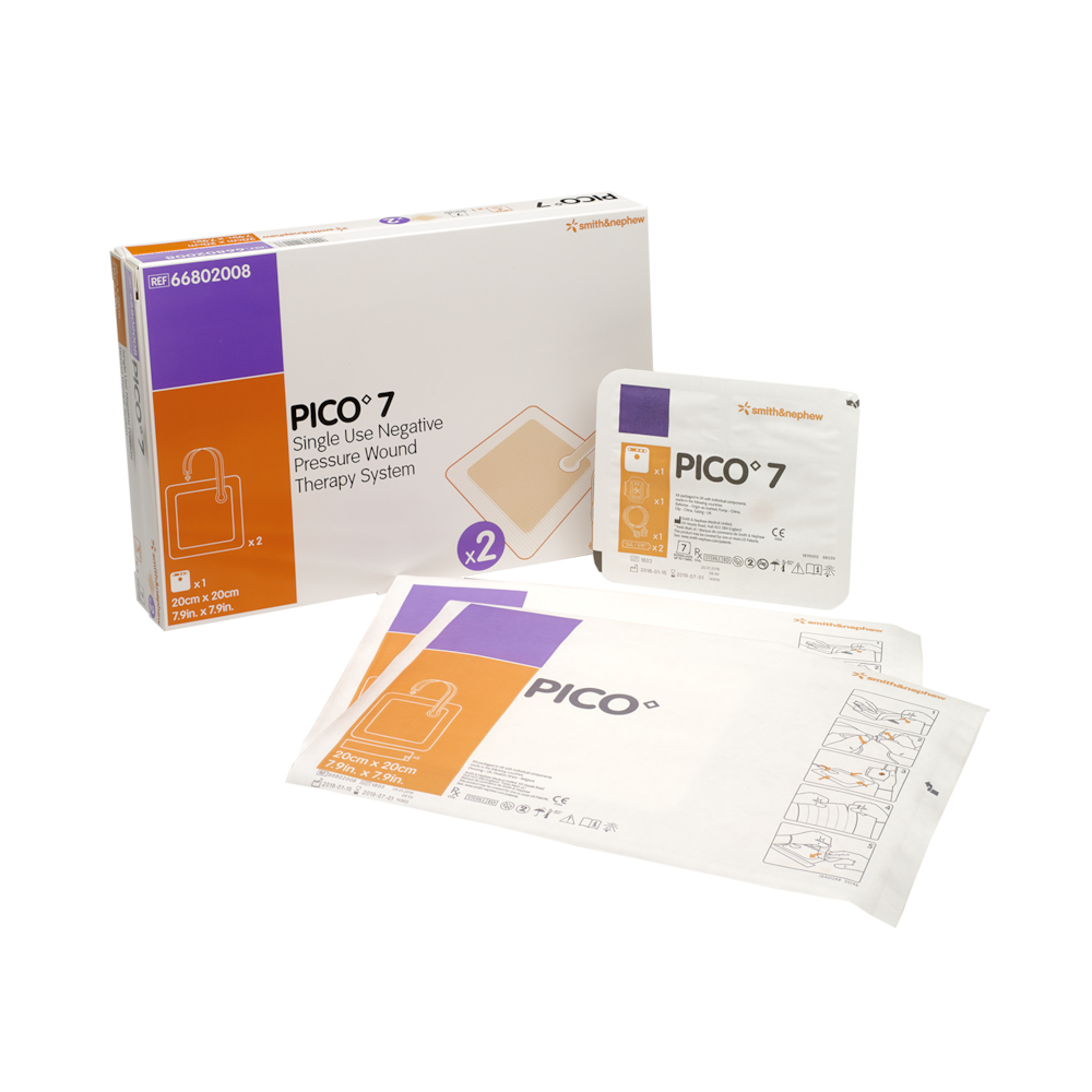 Negativ trykterapi, Pico 7, 20x20cm, kit med 1 pumpe og 2 bandager, steril