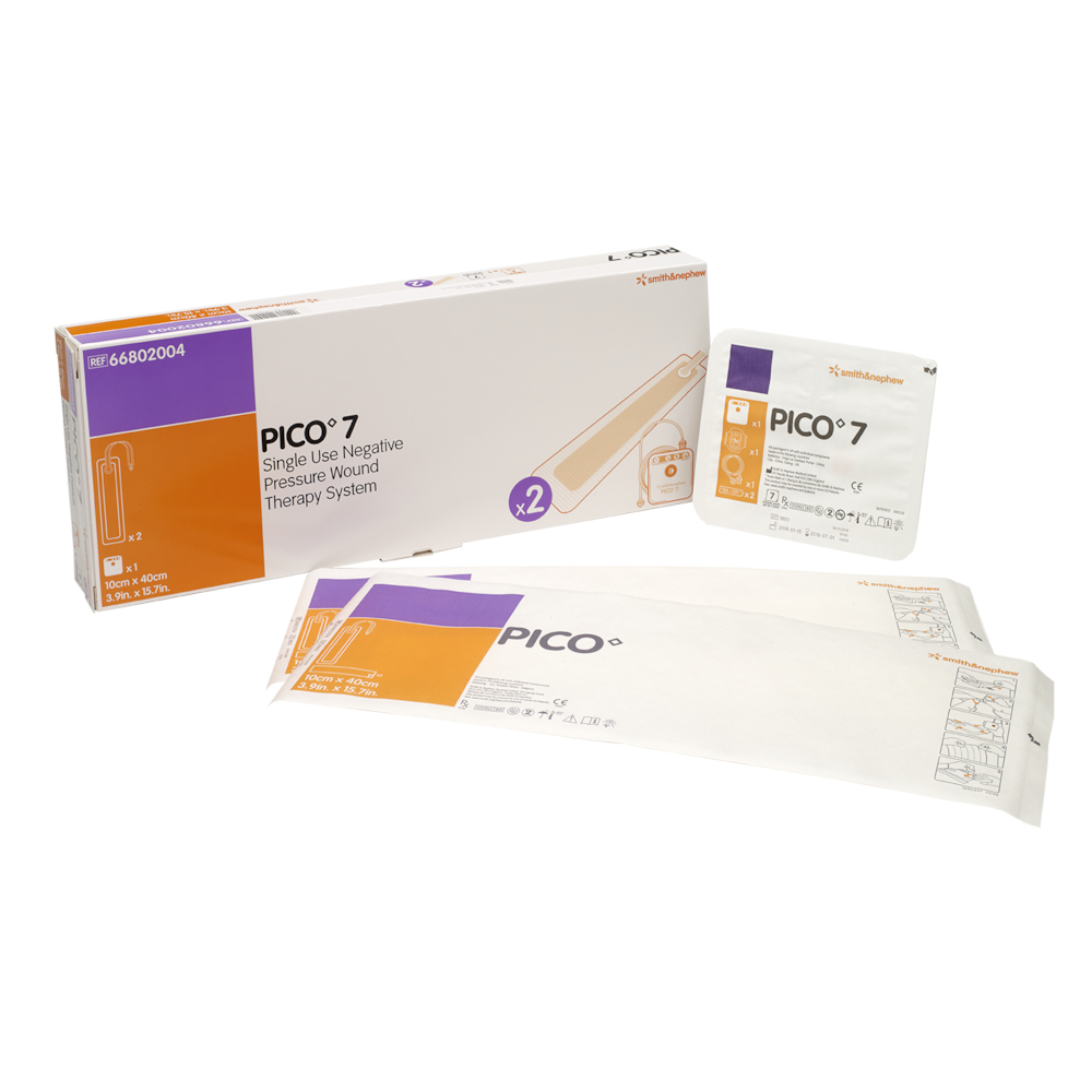 Negativ trykterapi, Pico 7, 10x40cm, kit med 1 pumpe og 2 bandager, steril
