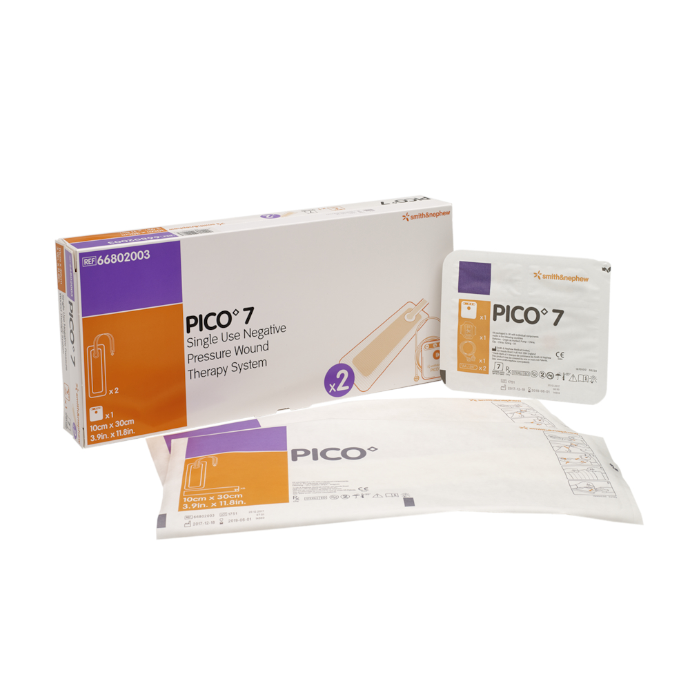 Negativ trykterapi, Pico 7, 10x30cm, kit med 1 pumpe og 2 bandager, steril