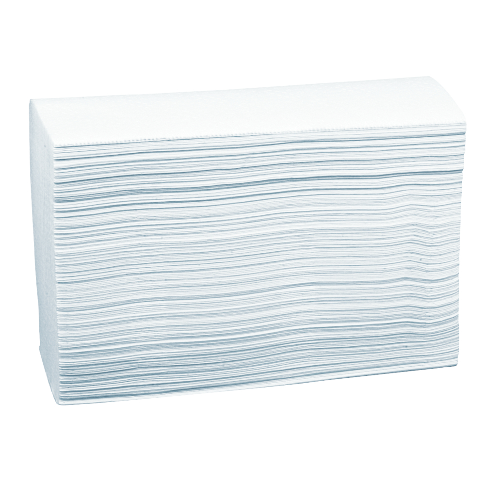 Håndklædeark, neutral, 2-lags, Z-fold, 24x23,5cm, 8 cm, hvid, 100% nyfiber