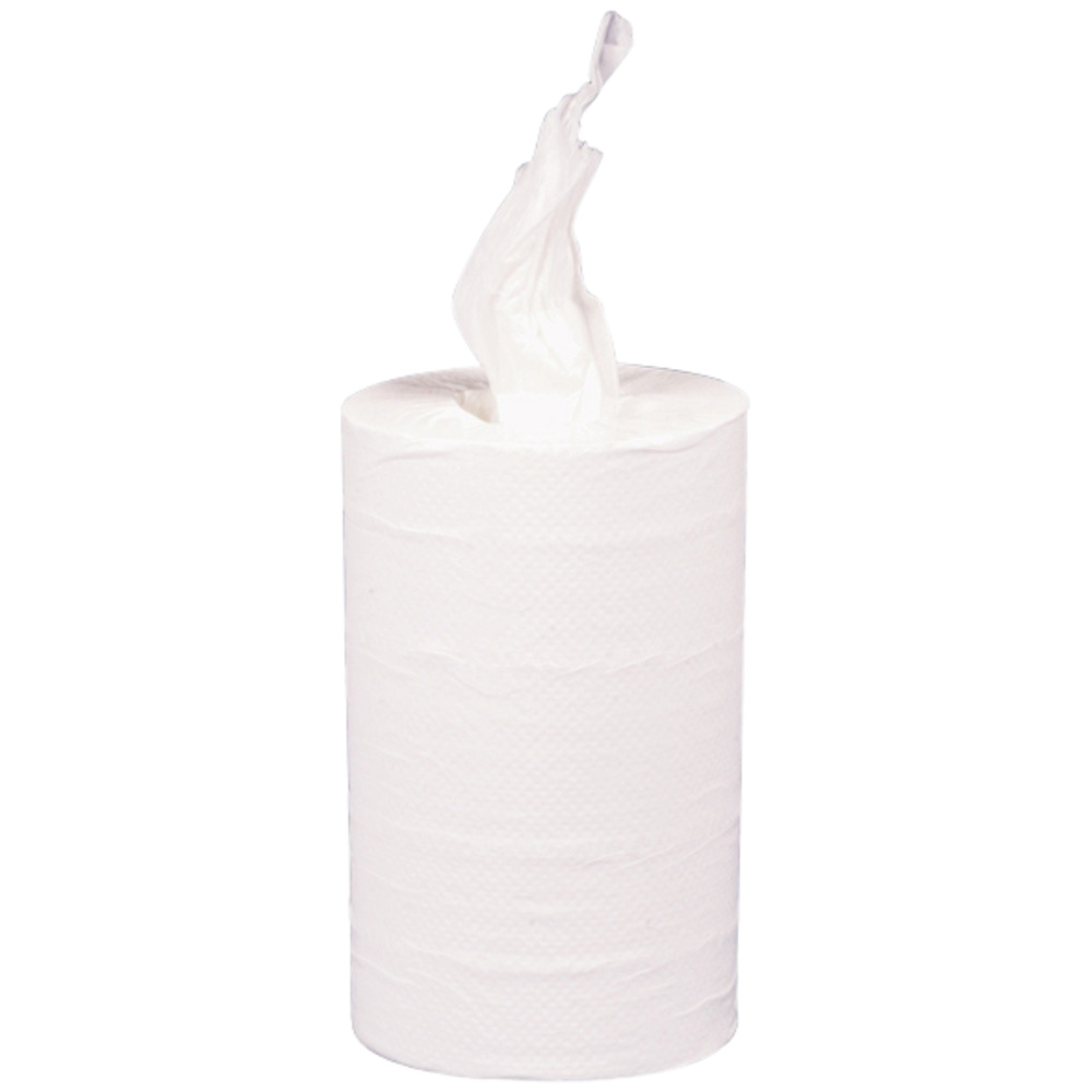 Håndklæderulle, neutral, 2-lags, Mini, 72m x 20cm, Ø13cm, hvid, 100% nyfiber, uden hylse