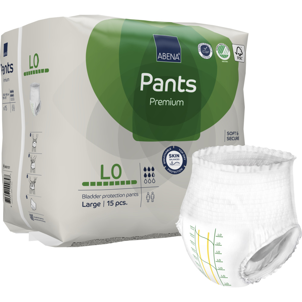 Bukseble, ABENA Pants, L0, grøn farvekode, Premium
