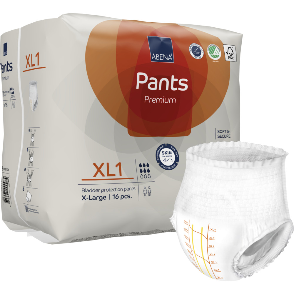 Bukseble, ABENA Pants, XL1, orange farvekode, Premium