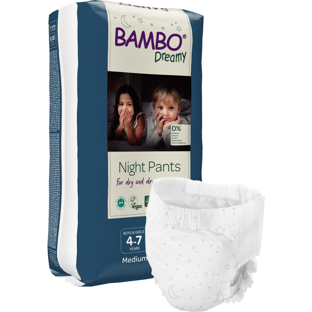 Børneble, bukseble, Bambo Dreamy Night Pants, 15-35 kg