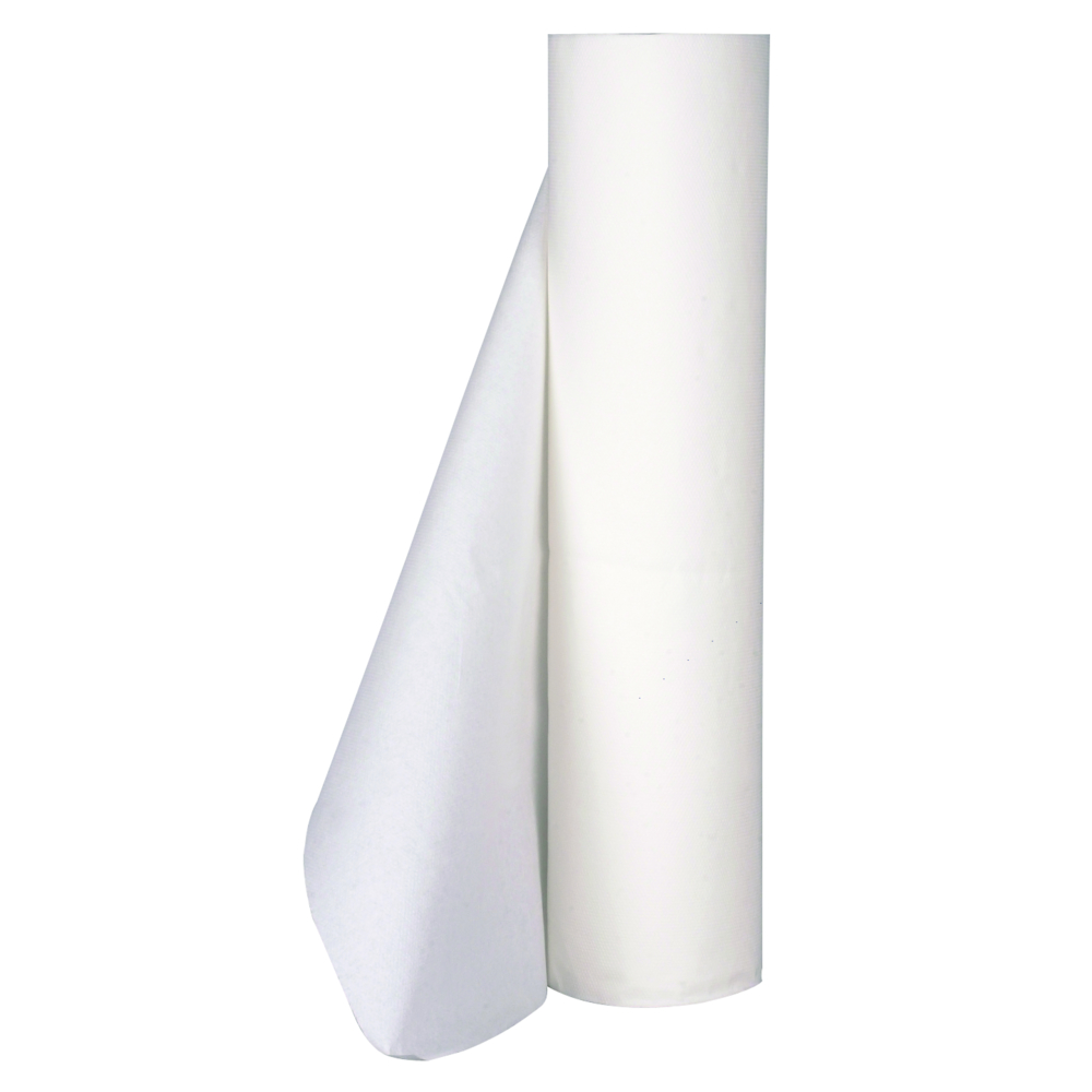 Lejepapir, ABENA Abri-Clinic, 2-lags, 50m x 50cm, Ø13cm, hvid, nyfiber, perforeret for hver 36 cm