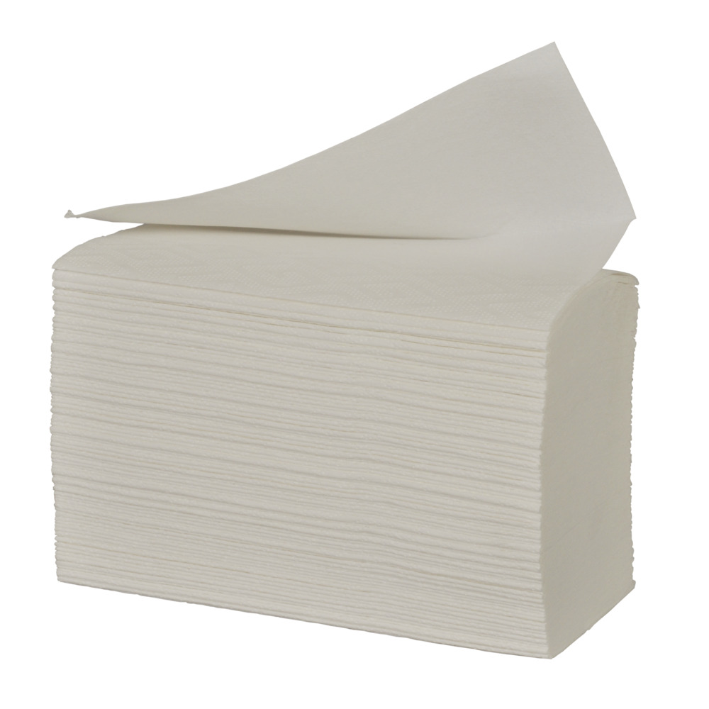 Håndklædeark, neutral, 3-lags, Z-fold, 27x21,5cm, 9 cm, hvid, 100% nyfiber