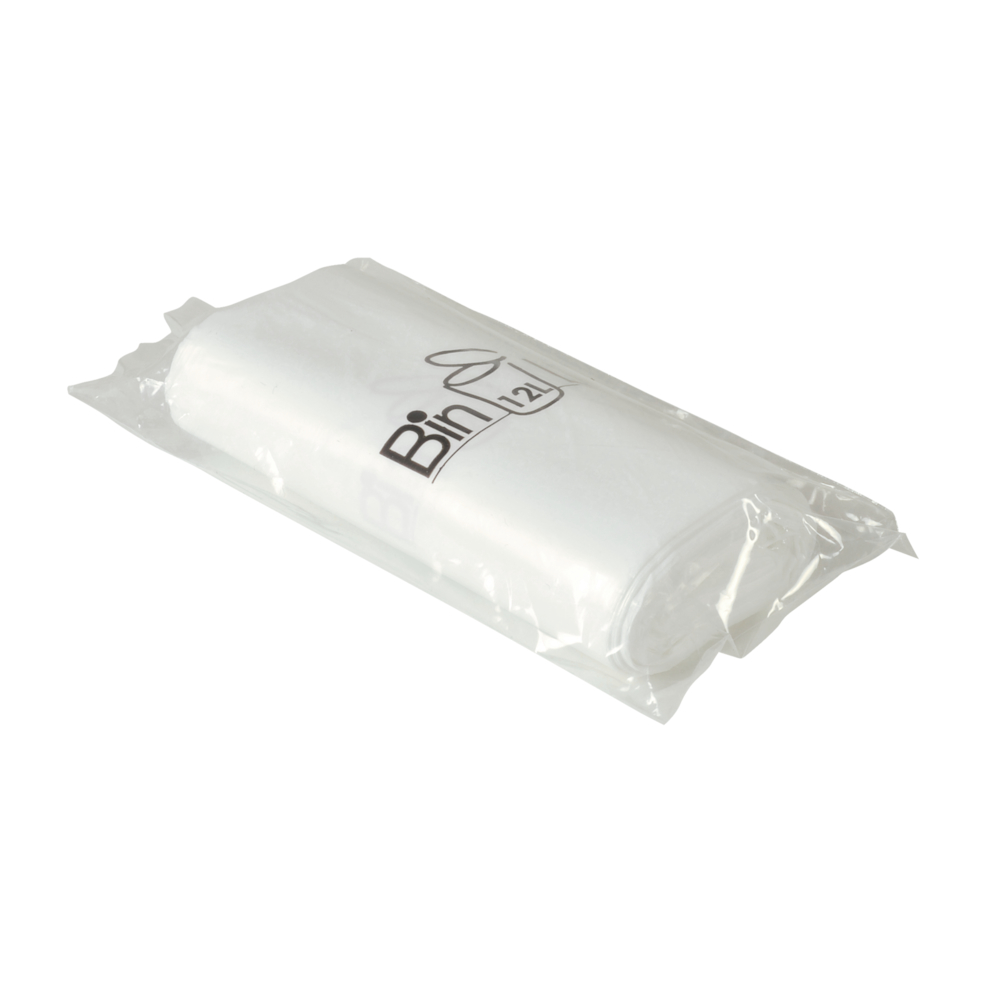 Spandepose med stjernebund, ABENA Bin-Line, 15 l, hvid, LLDPE/virgin, 44,5x54cm