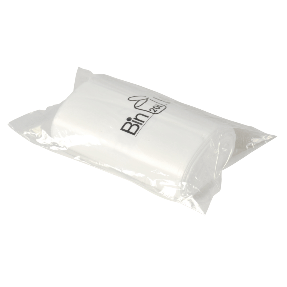 Spandepose med stjernebund, ABENA Bin-Line, 20 l, hvid, LLDPE/virgin, 38,5x77,5cm