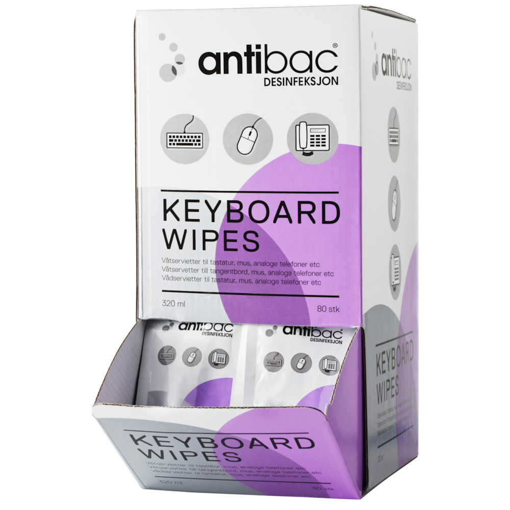 Wipes, Antibac, 4 ml, til desinfektion af keyboard
