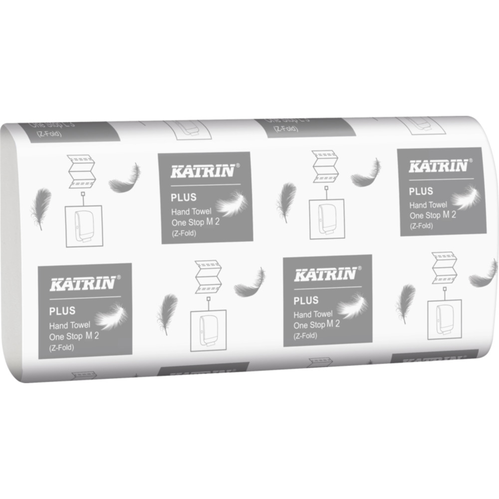 Håndklædeark, Katrin Plus, 2-lags, Z-fold, 25,5x23,5cm, 8,5 cm, hvid, 100% nyfiber