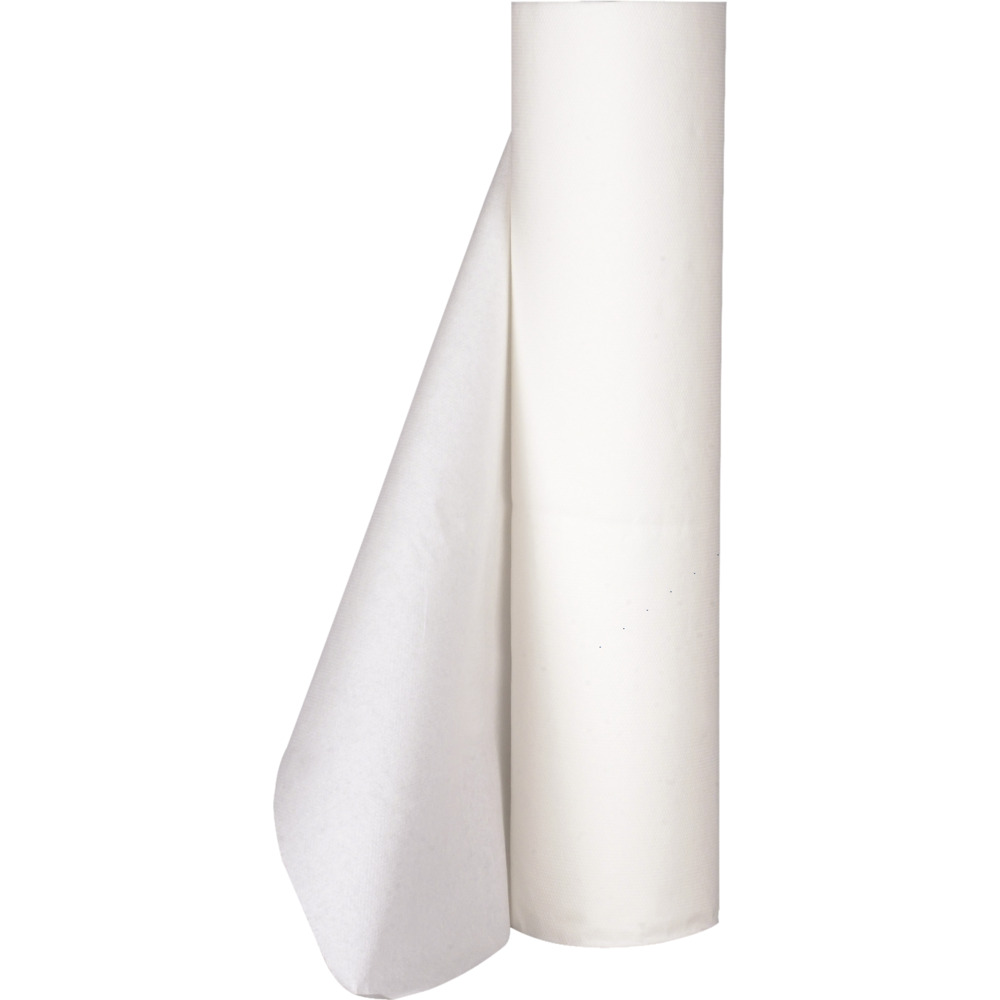 Lejepapir, ABENA Abri-Clinic, neutral, 2-lags, 50m x 50cm, Ø13cm, hvid, tissue, perforeret for hver 36 cm