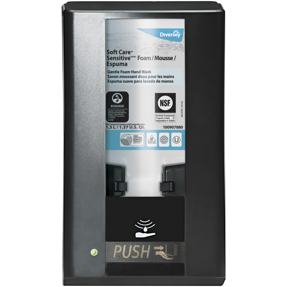 Dispenser, Diversey IntelliCare, 1,3 l, sort, ABS, til sæbe, creme og desinfektion