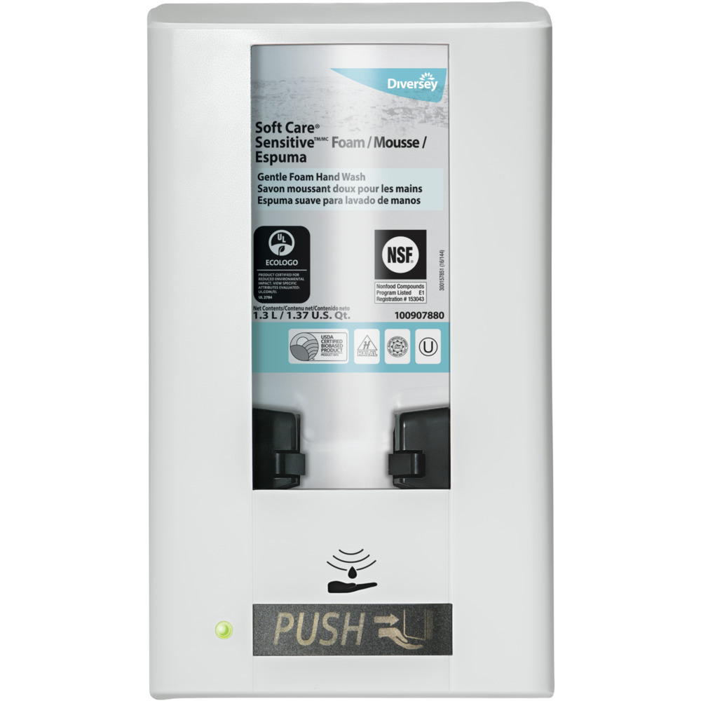 Dispenser, Diversey IntelliCare, 1,3 l, hvid, ABS, til sæbe, creme og desinfektion
