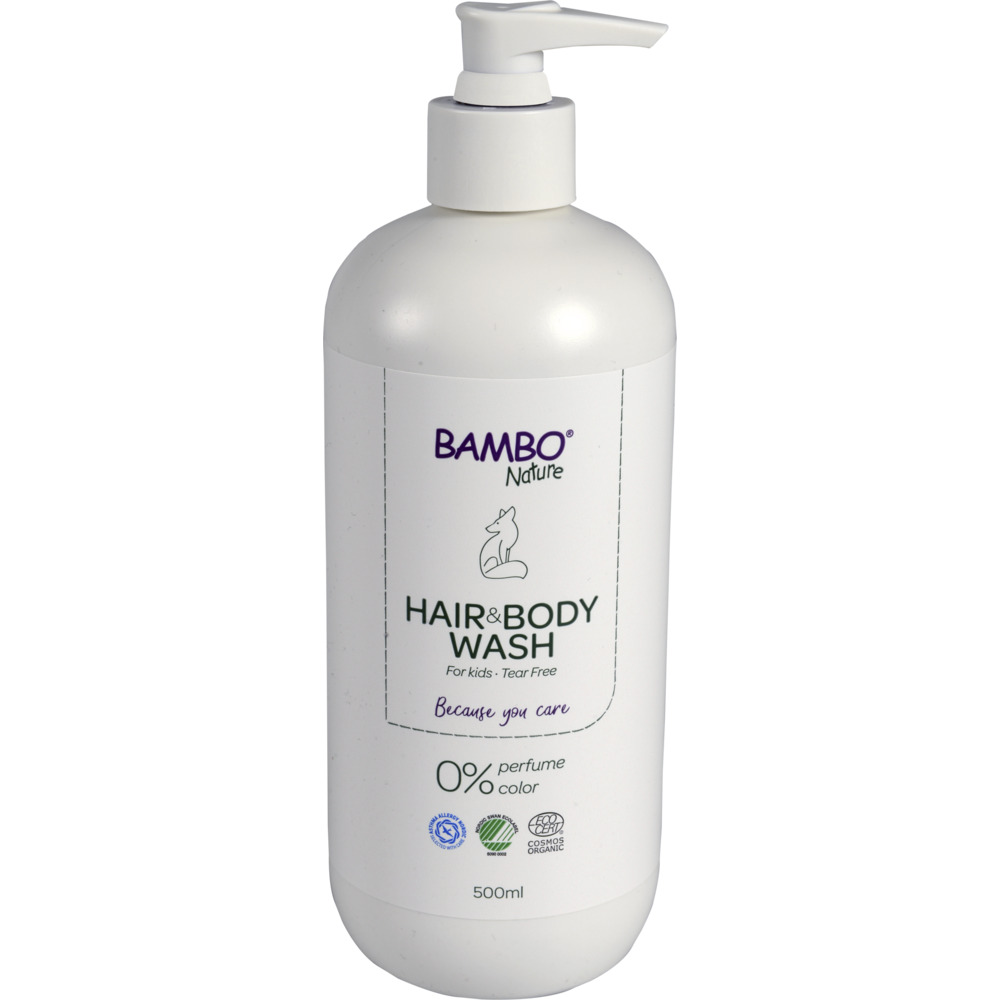 Hair & Bodywash, Bambo Nature, 500 ml, uden farve og parfume, EU/SCA