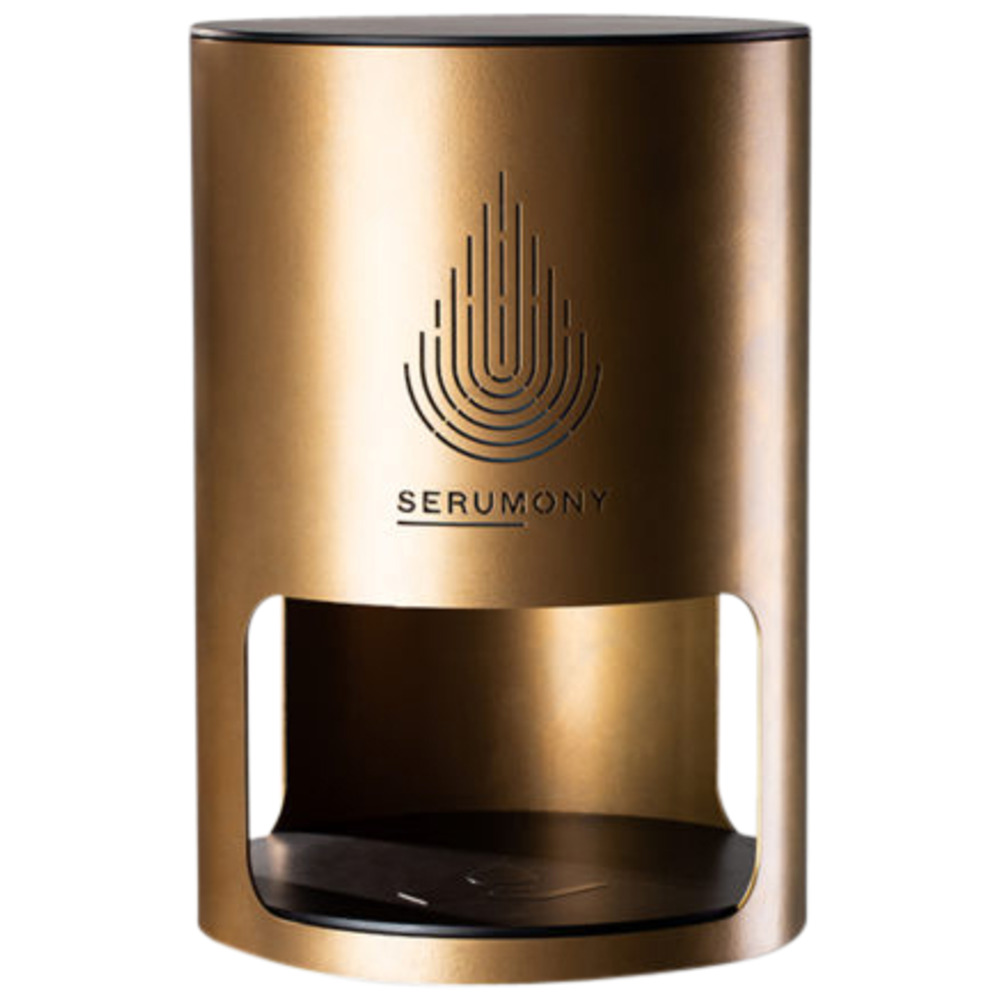 Dispenser, Serumony, 340mm, Ø205mm, bronze, PE/rustfrit stål, touchfree til hånddesinfektion