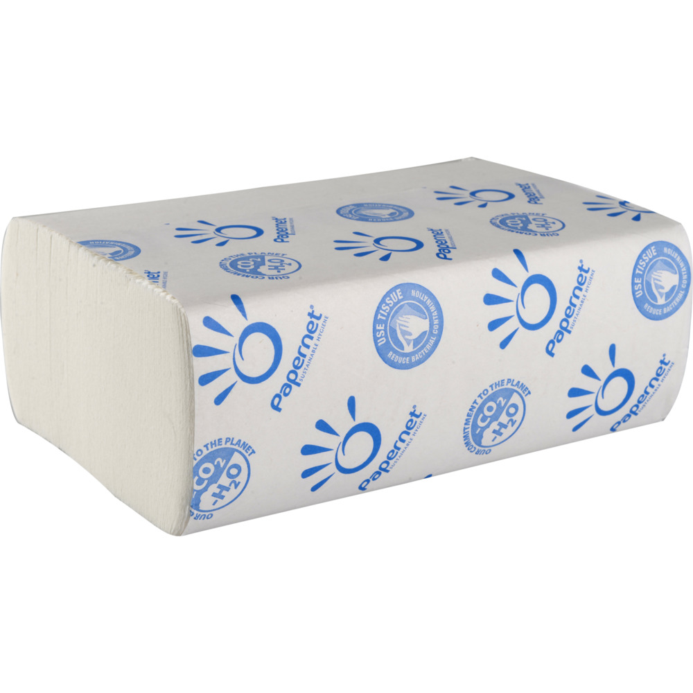 Håndklædeark, neutral TAD, 2-lags, W-fold, 32x20,3cm, 8 cm, hvid, 100% nyfiber