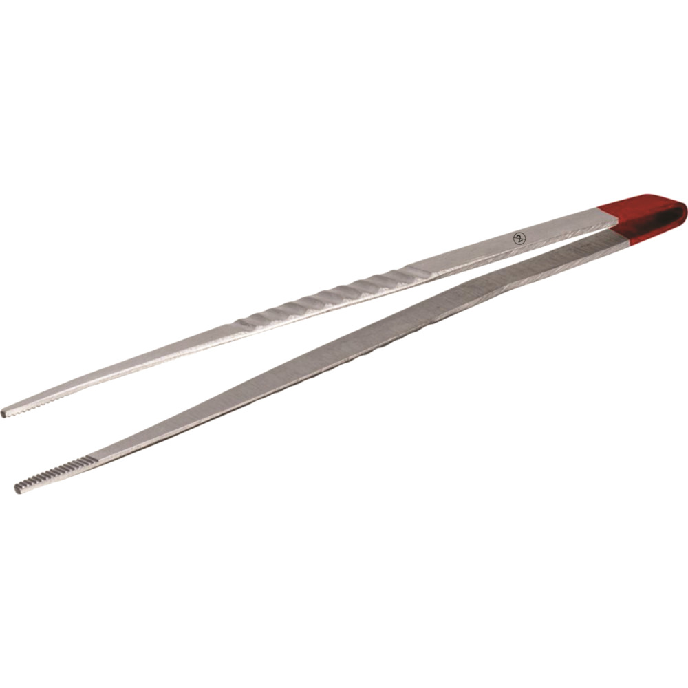 Pincet, 12,5cm, rustfrit stål, splint, rød farvekodning, steril, engangs