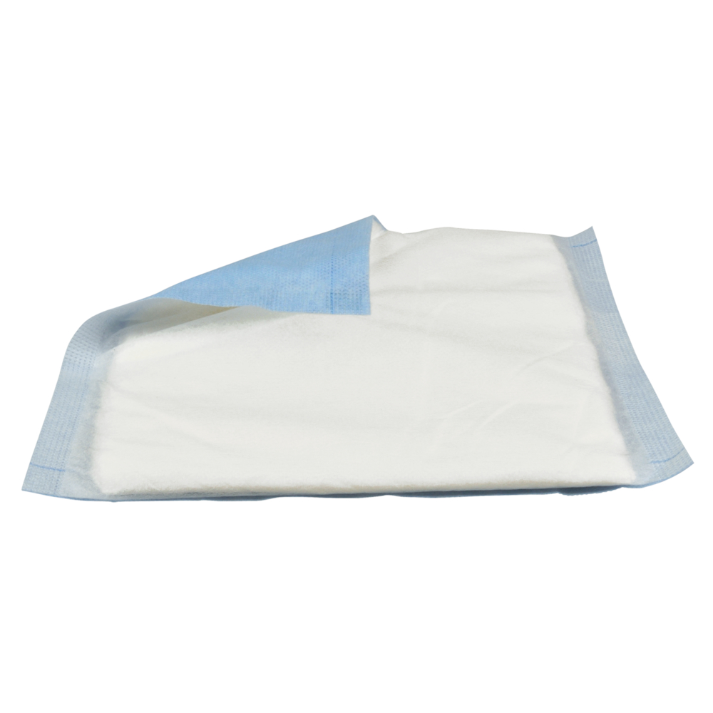 Absorberende bandage, ABENA, 20x20cm, hvid, usteril, med blå bagside, engangs