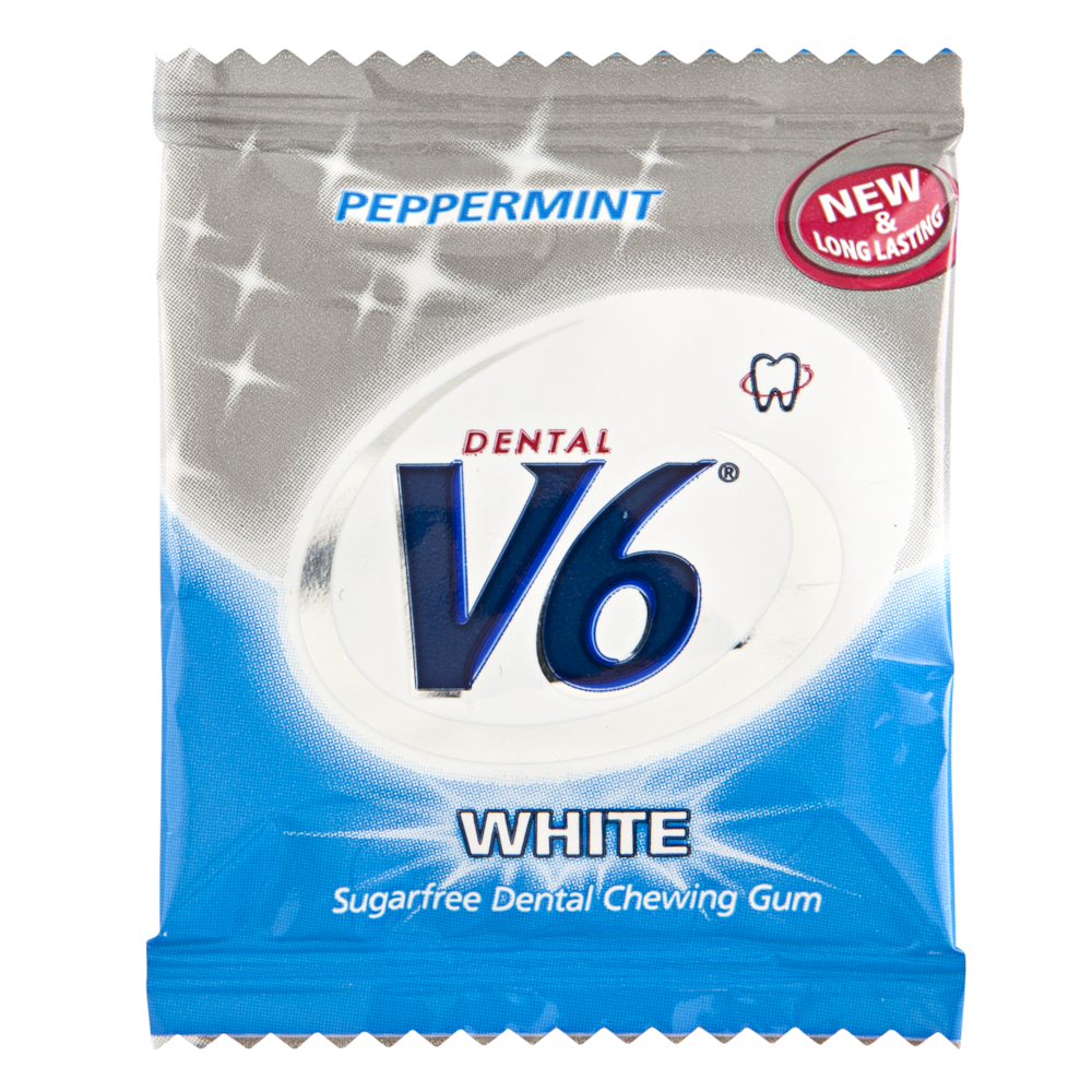 Tyggegummi, V6, White Peppermint, 2x250 stk.