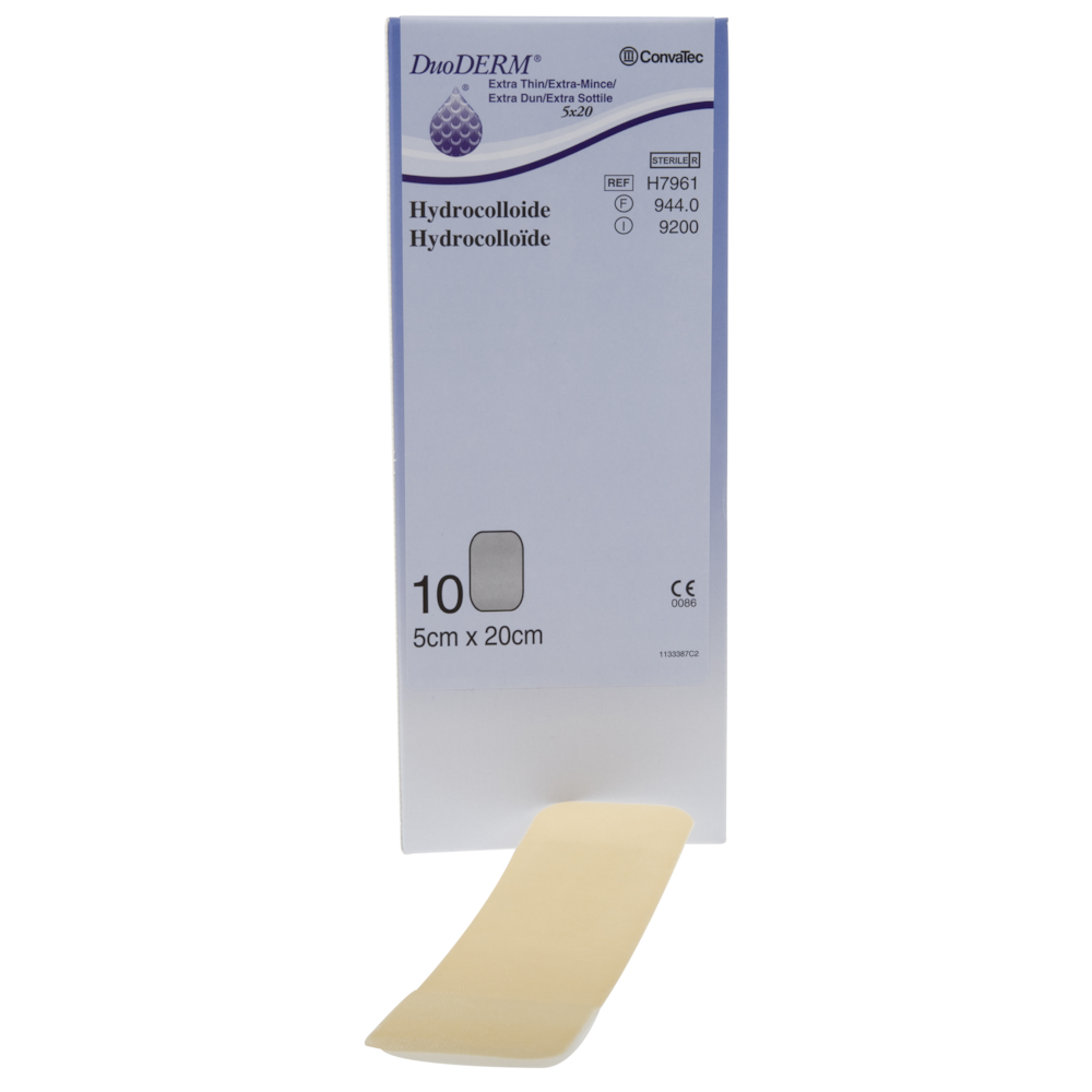 Hydrokolloid bandage, DuoDERM Extra Thin, 20x5cm, latexfri, steril, engangs