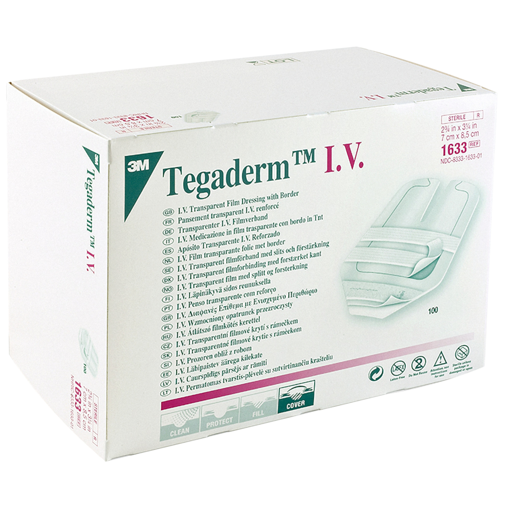 IV-fiksering, Tegaderm I.V., 8,5x7cm, transparent, latexfri, steril