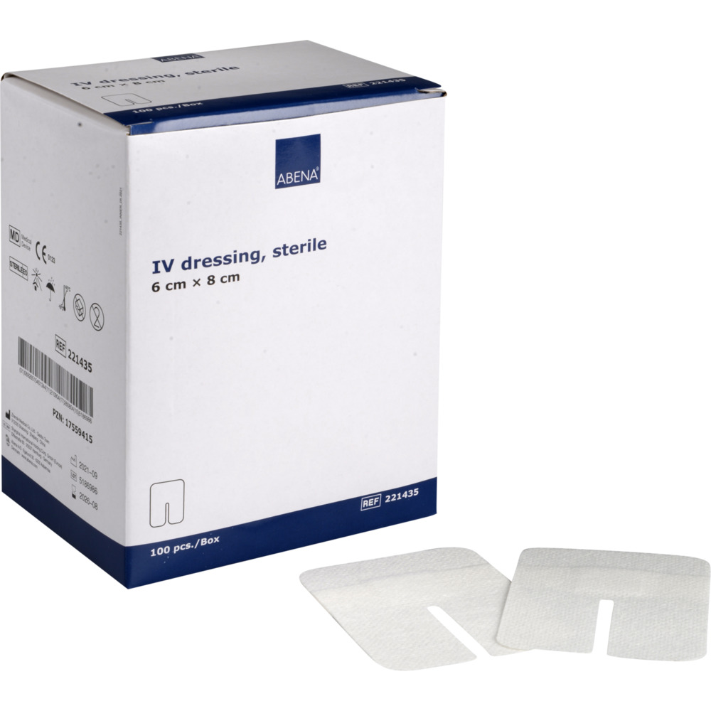 IV-fiksering, ABENA, 6x8cm, hvid, latexfri, steril, engangs