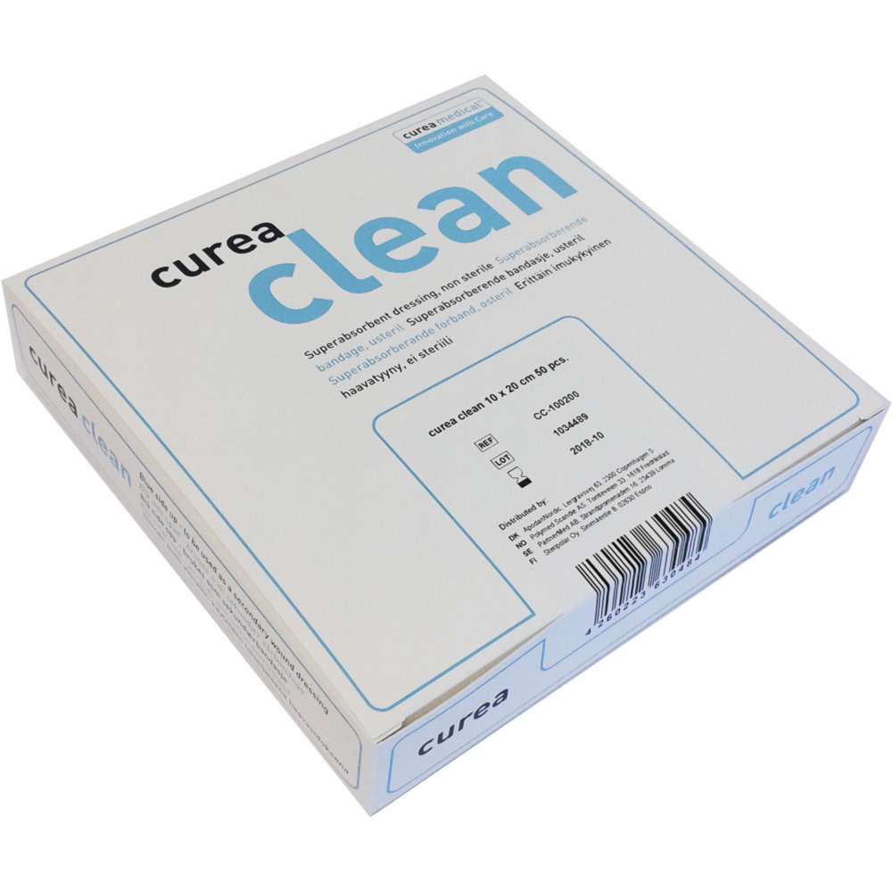 Superabsorberende bandage, Curea Clean, 20x10cm, uden klæber, usteril