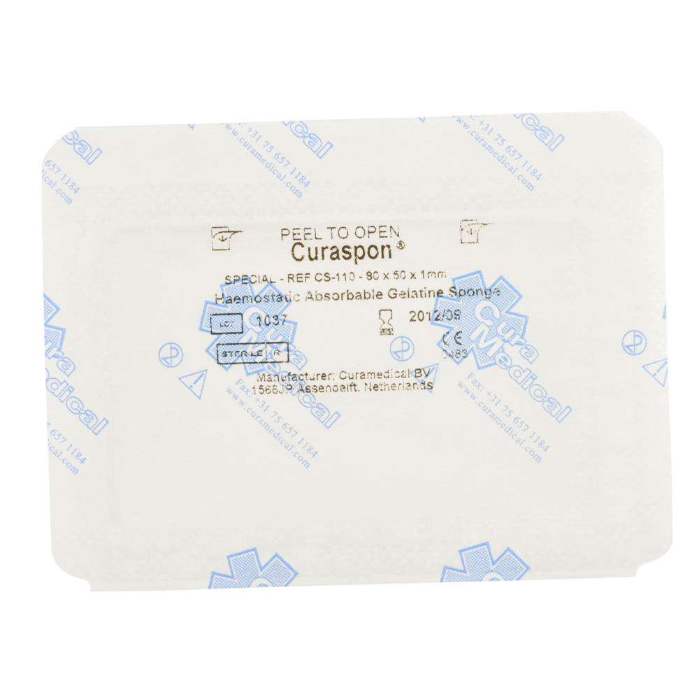 Hæmostatisk bandage, Curaspon Special, 80x50x1mm, hvid, steril