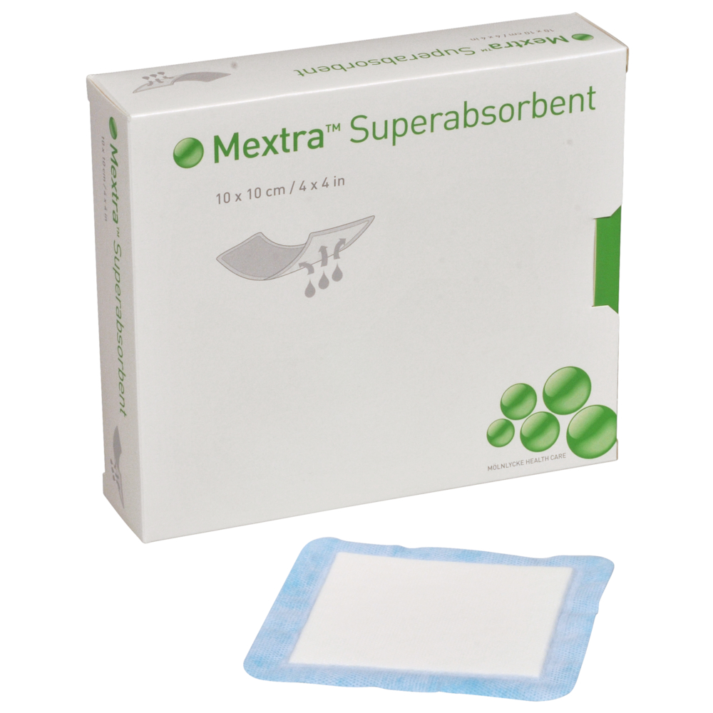 Superabsorberende bandage, Mextra, 10x10cm, uden klæber, steril, engangs