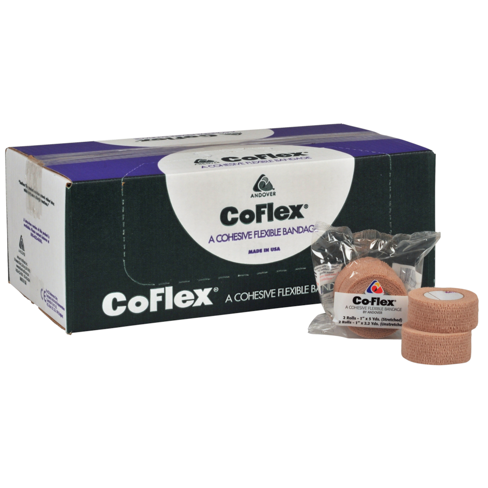 Kortstræksbind, Coflex, 4,5m x 2,5cm, beige, selvhæftende, latex, usteril