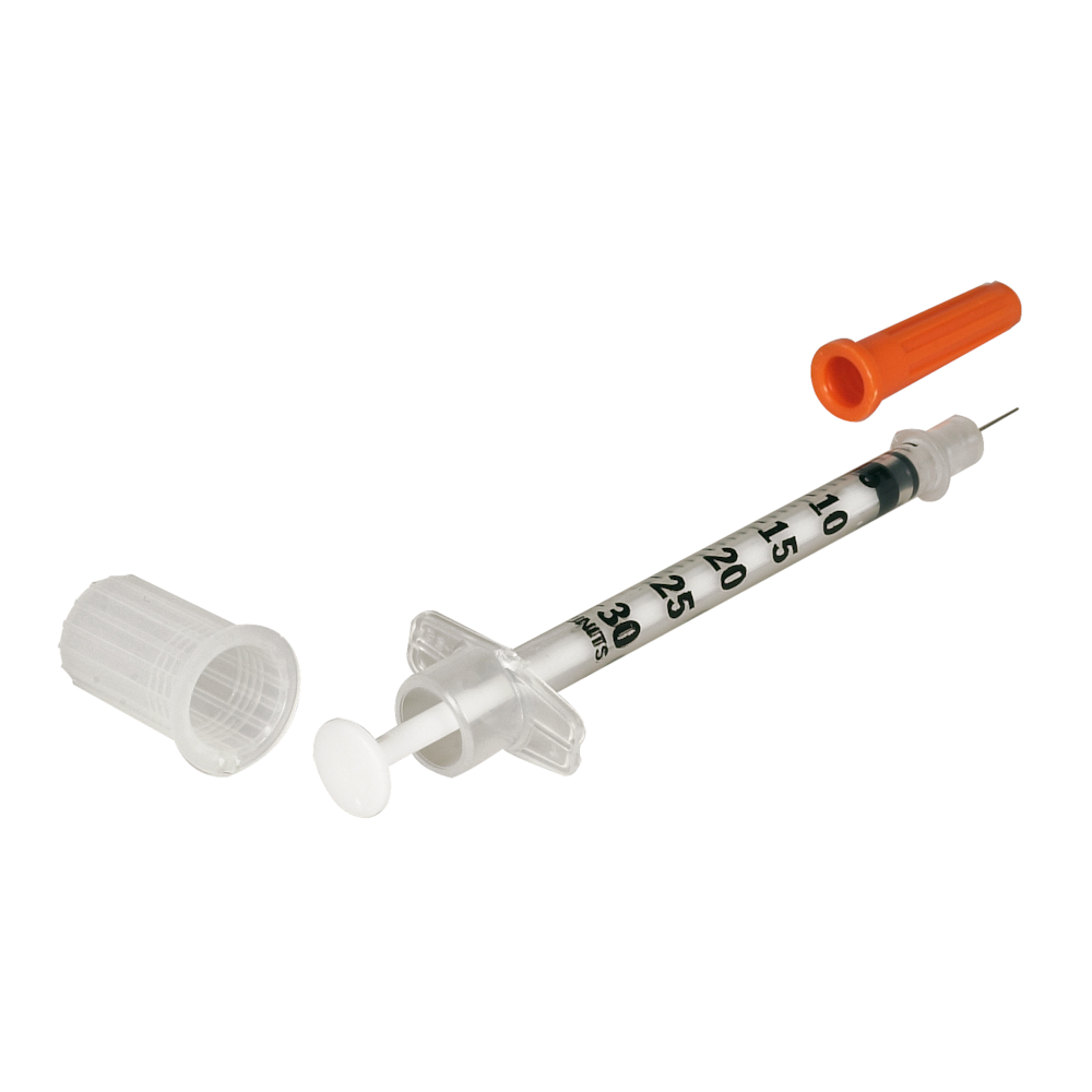 Penkanyle, Microfine, 0,3 ml, PP/rustfrit stål, 30G, x 5/16, 0,30 x 8mm, inklusiv insulinsprøjte