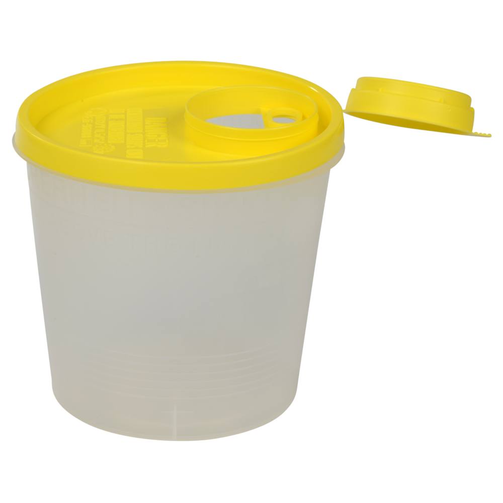 Kanyleboks, Uson, 1500 ml, transparent med gult låg