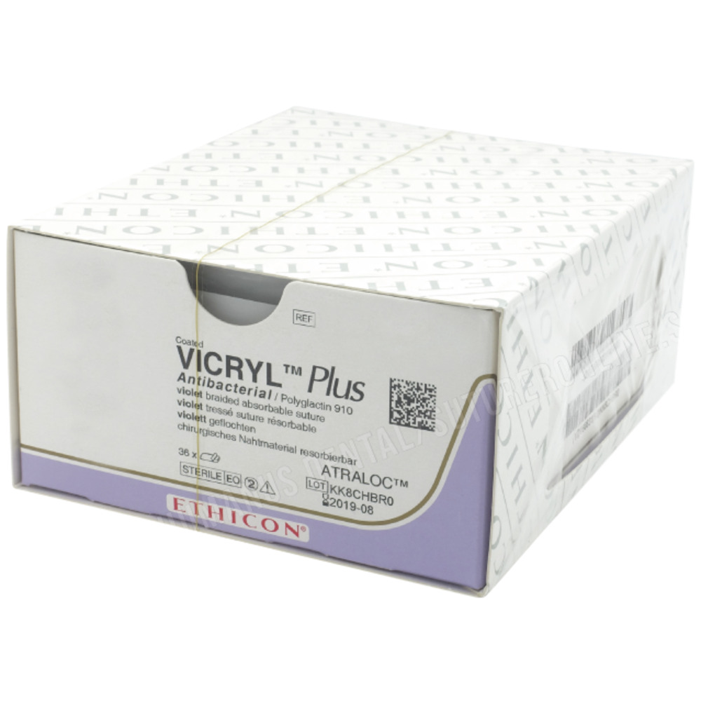 Sutur, Vicryl Plus, 45cm, 3-0, PS-2 MP nål, ufarvet, multifil resorberbar, MPVCP497H