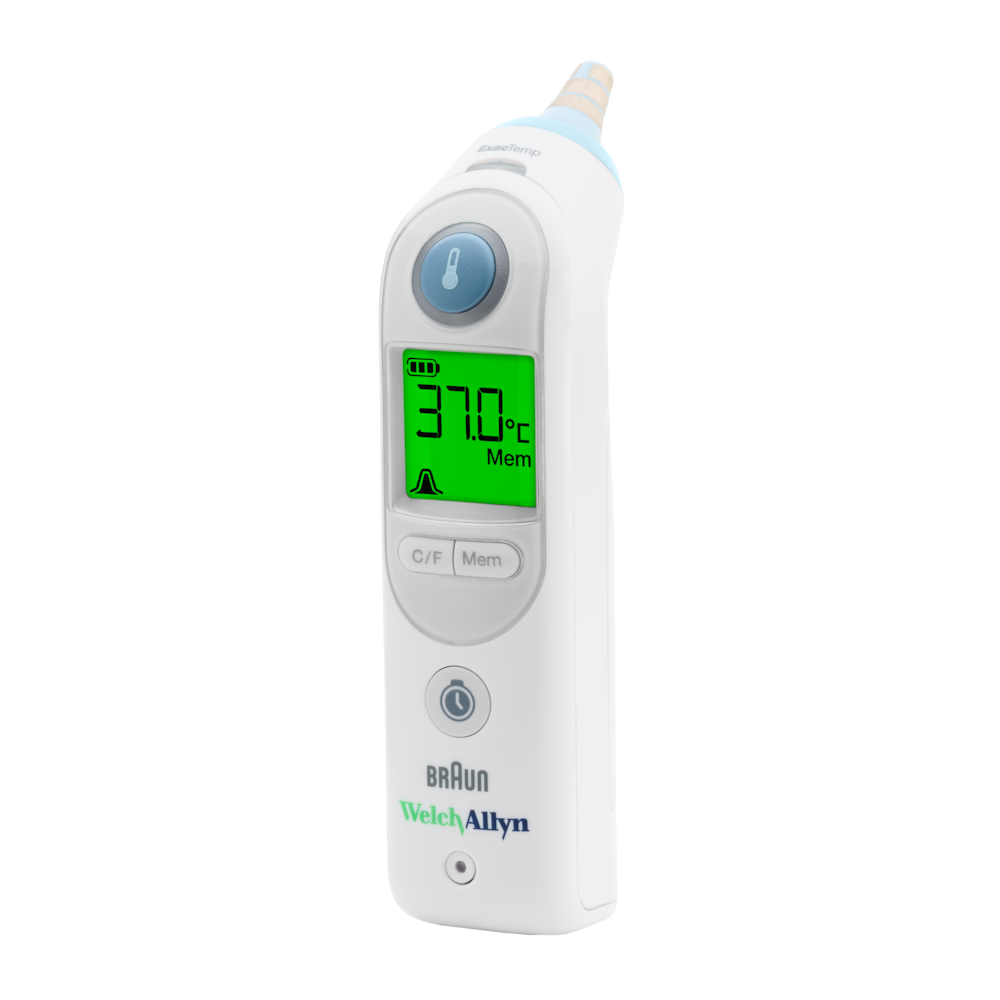 Øretermometer, Welch Allyn, Braun thermoscan, Pro 6000, infrarød, inklusiv beskyttelsesetui
