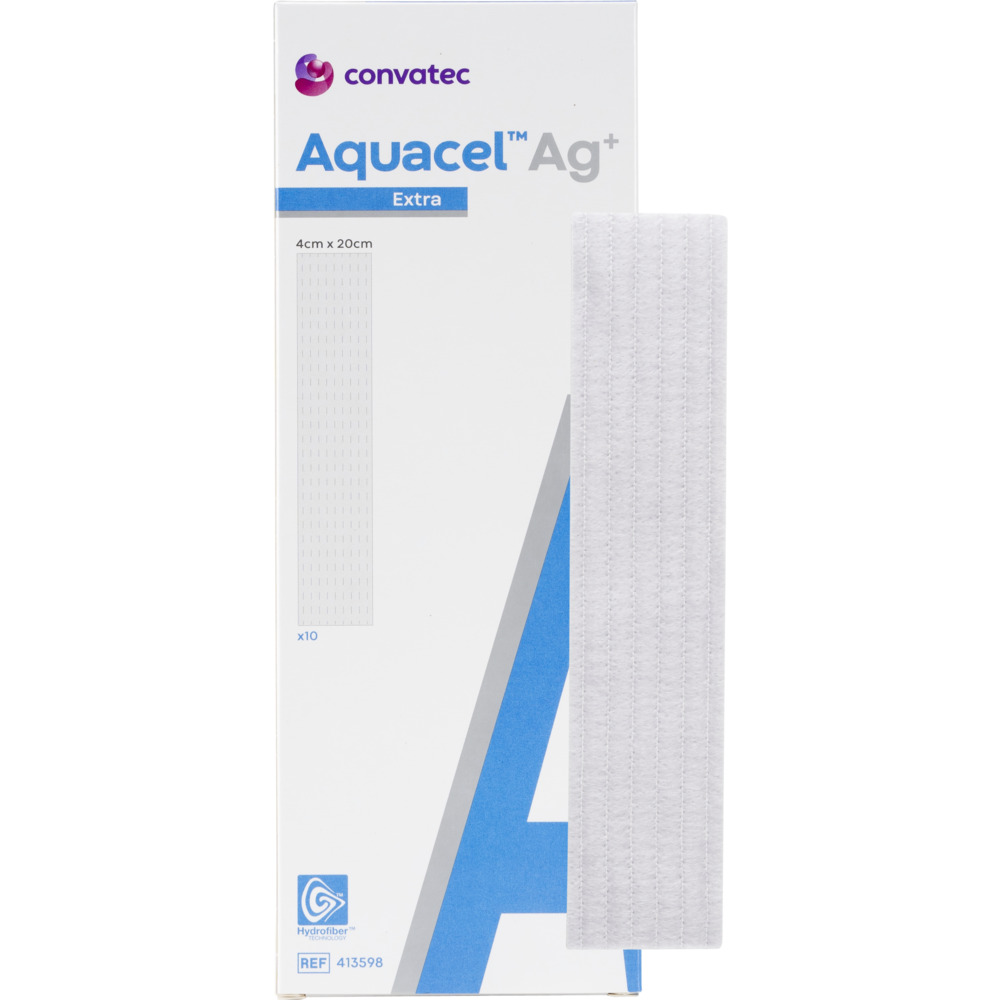 Sølvbandage, Aquacel Ag+ Extra, 20x4cm, latexfri, steril, engangs