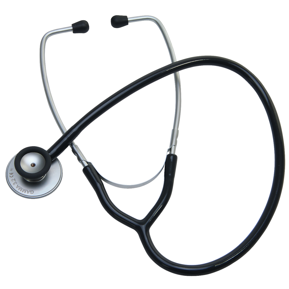 Stetoskop, HEINE, GAMMA, 56cm, sort, til voksne, vendbart