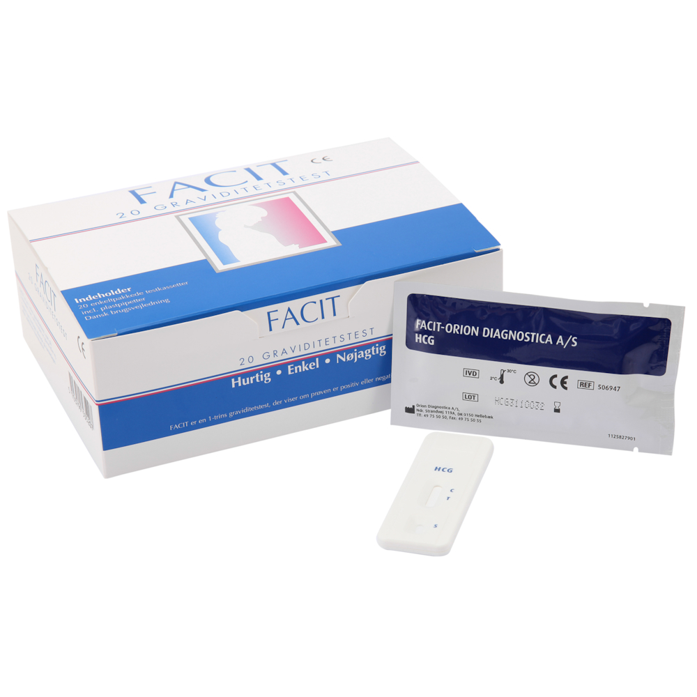 Graviditetstest, Facit One-step, testkassette og plastpipette, 241 g