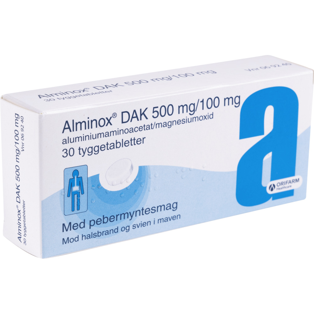 Mavesyreregulerende tablet, Alminox DAK, mavesyreregulerende