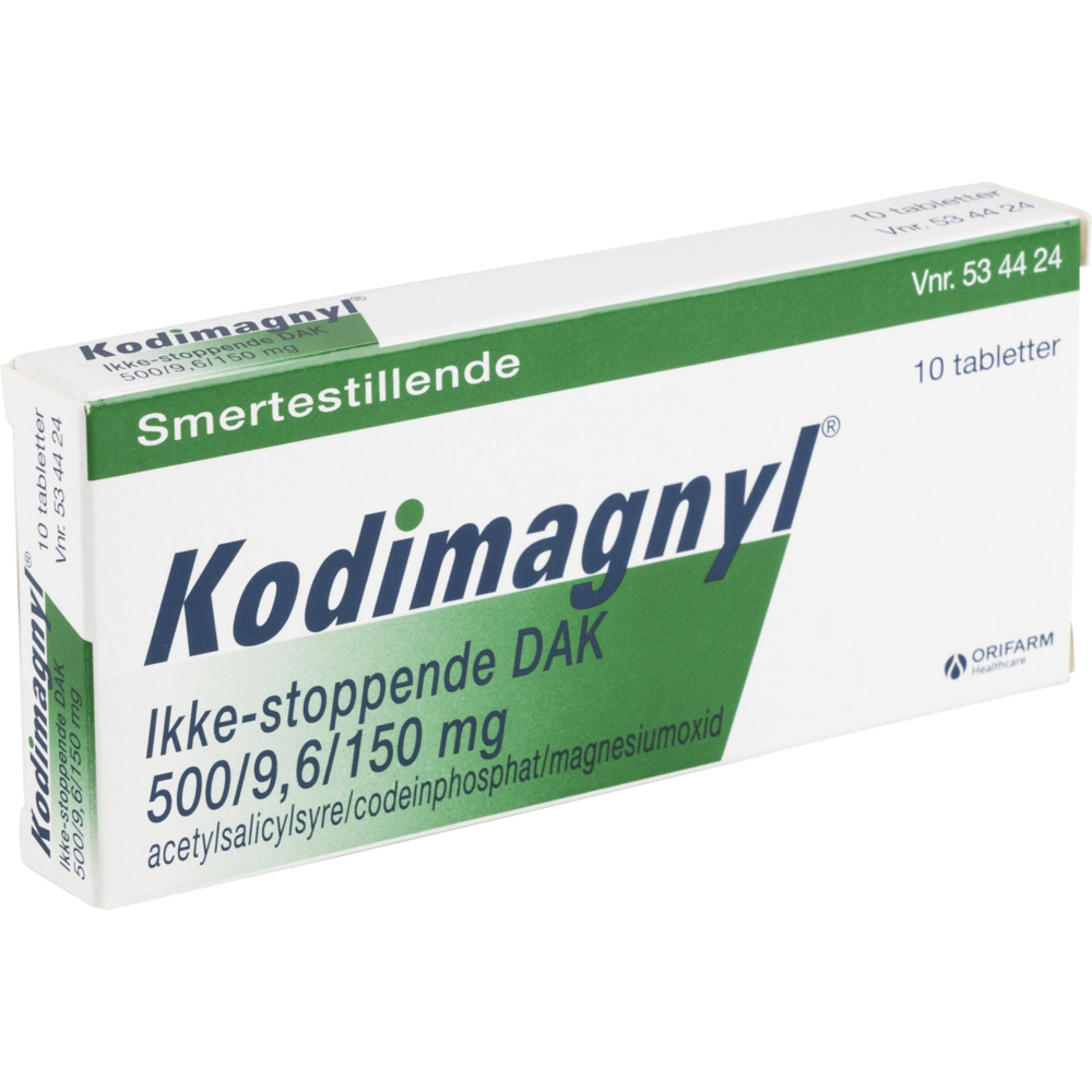 Smertestillende tabletter, Kodimagnyl Ikke-stoppende DAK, 500 mg, max 1 pakke pr. kunde pr. dag