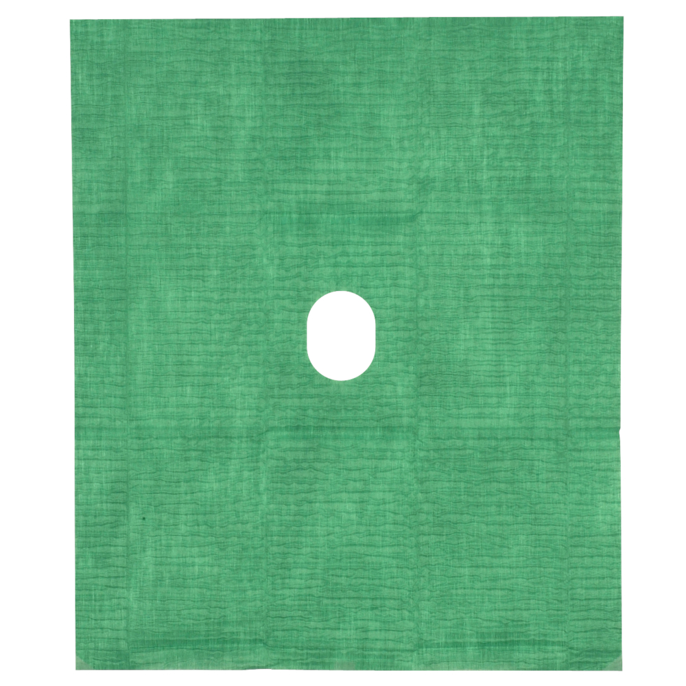 Hulstykke, Barrier, 2-lags, 60x50cm, grøn, nonwoven/PE/viskose, uden klæb, med hul 6x8cm, steril, engangs