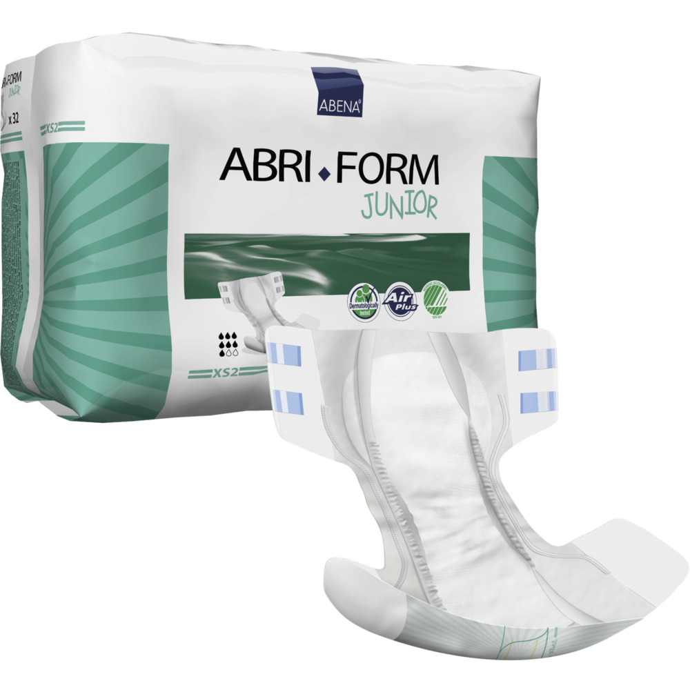 Tapeble, ABENA Abri-Form Junior, Junior XS2, hvid, turkis farvekode, Premium