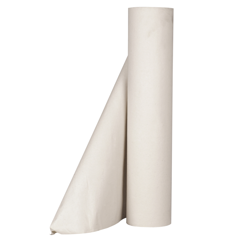 Lejepapir, neutral, 1-lags, 70m x 50cm, Ø13cm, grå, tissue, genbrugsfiber, perforeret