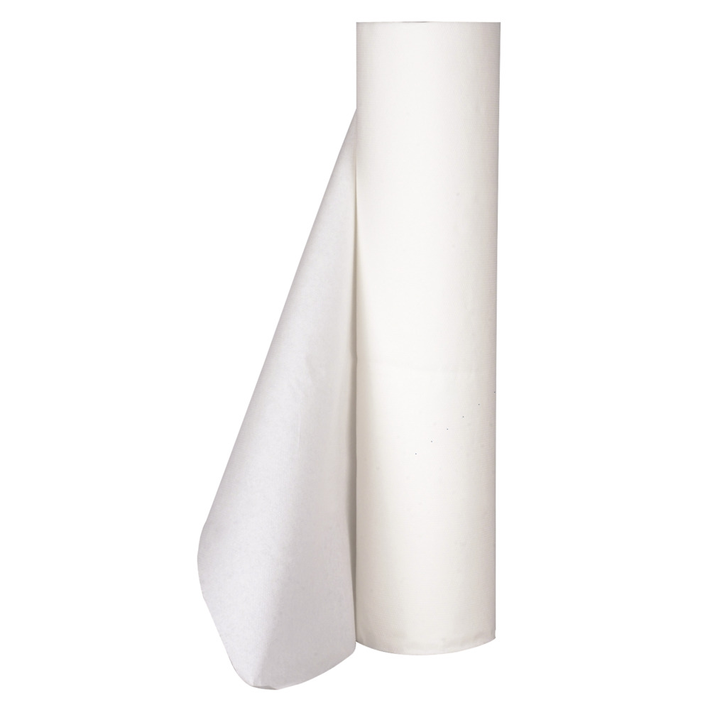 Lejepapir, neutral, 2-lags, 50m x 40cm, Ø13cm, hvid, nyfiber, perforeret for hver 39 cm